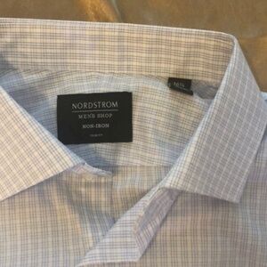 Nordstrom Slim Fit Dress Shirt Blue White NWOT 16.5